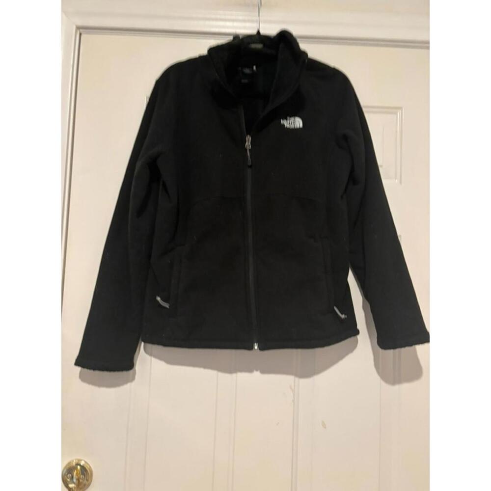 Northface sz M black fleece zipper up outdoor hiking jacket #1066